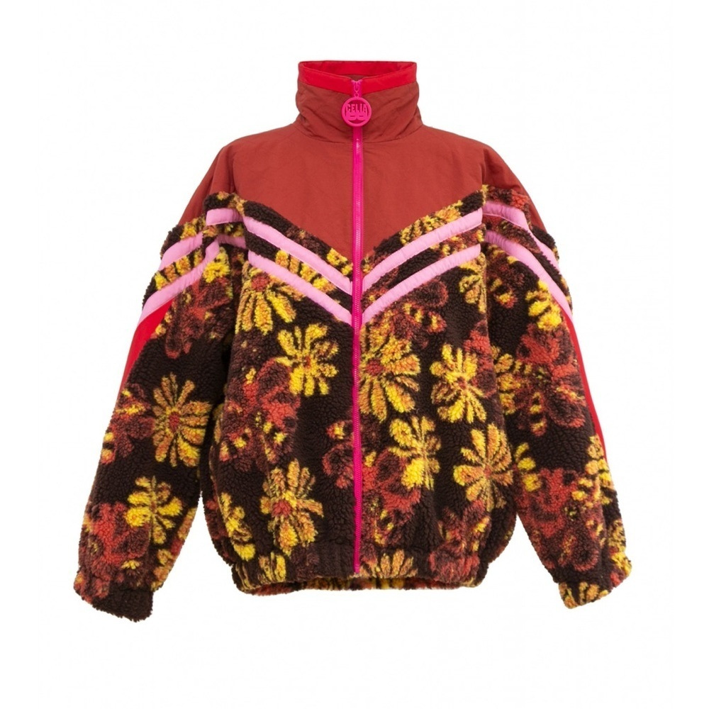 CeliaB Lassen jacket fleece teddy bomber floral sport Quilted sz S